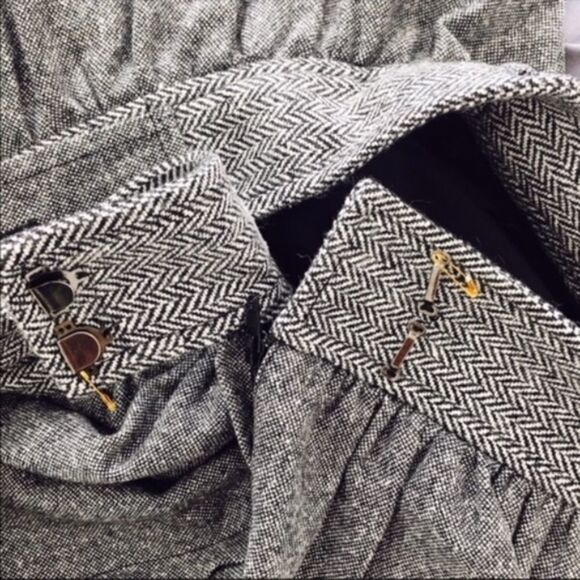 Tibi Gray High-Waisted A-Line Skirt Size 2 Wool Blend - Picture 5 of 5